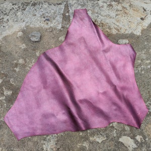 Eggplant purple metallic caviar textured kangaroo hide, embossed genuine italian leather pieces for crafts
