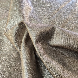 Champagne metallic genuine leather pieces, light gold glitter fabric textured sheets, genuine italian supplies for crafts