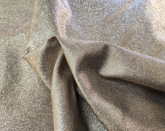 Champagne metallic genuine leather pieces, light gold glitter fabric textured sheets, genuine italian supplies for crafts