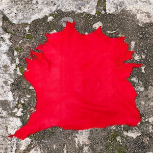 Pelle di agnello pieno fiore rossa molto sottile e morbida, vera pelle di agnello per rilegatura, abbigliamento e artigianato, spessore 0,3-0,5 mm