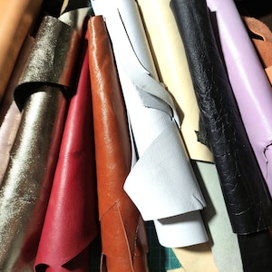  Premium Genuine Leather Scraps - Large Leather Pieces