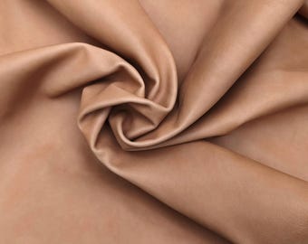 Natural veg tan full grain soft calf leather, light brown genuine italian hides for crafts,  0.7 mm thick
