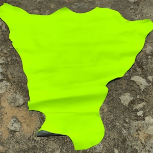 Pelle di canguro verde neon, pelle intera, fiore pieno fluorescente, morbida e resistente, materiale per bricolage, spessore 0,8-1,2 mm.