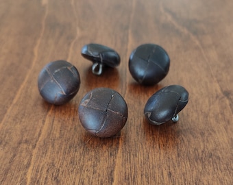 Genuine leather buttons in brown colour 18-22mm, Made In Italy, Limited quantity