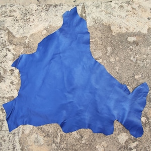 Pelle di canguro marrone chiaro vegetale blu metallizzato, pelle di lusso pieno fiore, forniture artigianali fai-da-te, spessore 0,9 mm