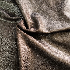 Bronze fabric textured calf sheets for crafts, soft premium italian metallic leather pieces , diy supplies