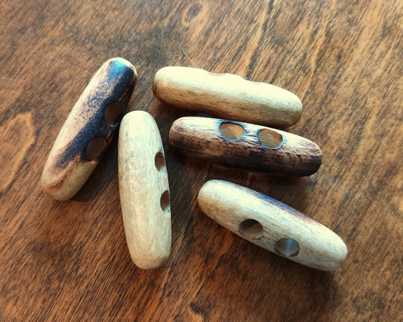 Olive Wood Toggle Buttons for Coats 