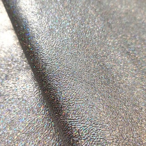 Fogli iridescenti glitterati arcobaleno argento, pezzi di pelle italiana olografica metallica di lusso per l'artigianato, forniture per gioielli per orecchini