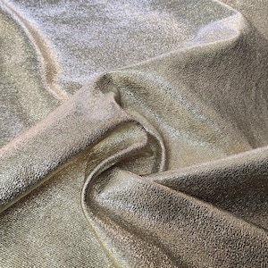 Light gold metallic soft luxury leather sheets, platinum fabric textured pieces, genuine italian supplies for crafts