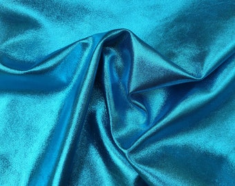 Pelle di pecora intera glitterata blu chiaro, forniture in pelle di agnello per orecchini e pezzi di artigianato