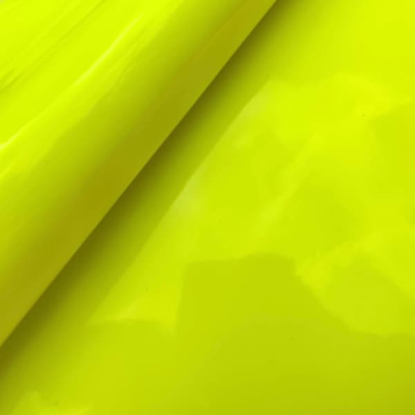 Neon yellow embossed genuine kangaroo sheets, patent or matte leather fabric for crafts, jewelry supplies for earrings