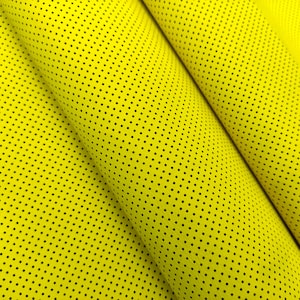 Pelle di canguro perforata gialla color cromo, vera pelle italiana pieno fiore di prima qualità, morbida e resistente, materiali per l'artigianato, spessore 0,9-1,2 mm