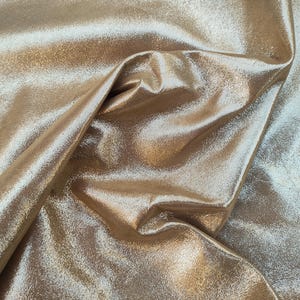 Gold metallic thin kangaroo hide, glitter veg tan soft leather fabric craft supply,  0.6-0.7 mm thick