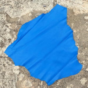 Pelle di canguro blu cielo vivido, pelle morbida pieno fiore conciata al cromo, materiale per bricolage, spessore 0,8-1,1 mm