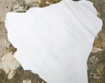 White kangaroo leather whole hide, full grain soft and strong chrome tanned leather, DIY craft supply,  0.9 - 1.3mm thick