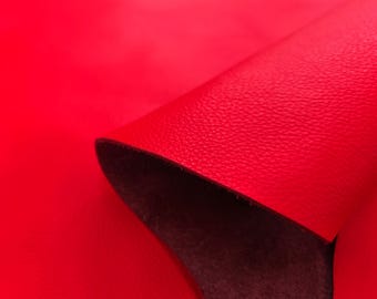 Cuir de vachette rouge fluo pour rembourrage de meubles, sièges de voiture et canapés, 1,2 mm d'épaisseur
