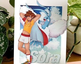 Kingdom Hearts x Pokémon Sora Art Print