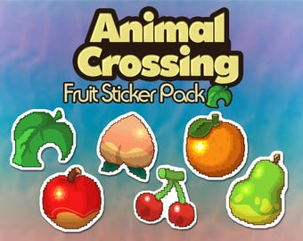 Animal Crossing Pixel Fruit Vinyl Weatherproof Sticker Pack