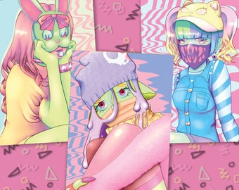 Monster Girl Print Set