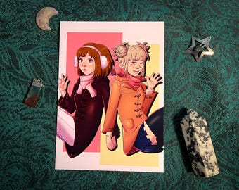 My Hero Academia Ochako Uraraka and Himiko Toga Art Print