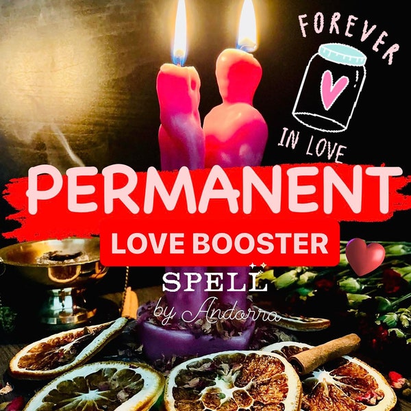 PERMANENT BOOSTER Spell - Ziel Forever Desperately In Love / Obsessed / Head Over Heels - Abbildung Kerzen und Namen auf Beweis von Fotos