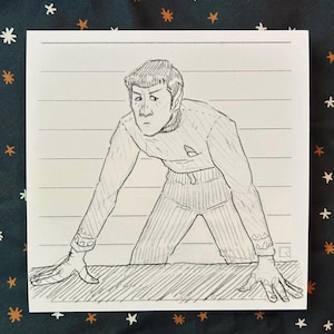 Impression numérique Spock Illustration | papier recyclé 250 g | Carré de 148 mm
