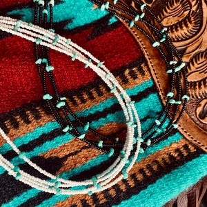 Echter Türkis Splitter Choker, Perlen Choker, Perlen Halsband, Sunset Choker, Türkis Halskette, Perlen Kette, Western Schmuck