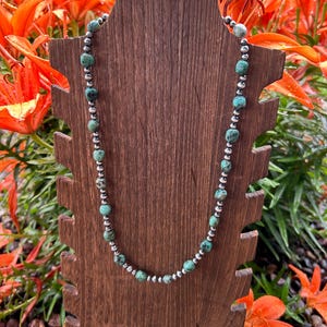 Genuine Navajo Pearl and Turquoise Necklace, Western Jewelry, Statement Necklace
