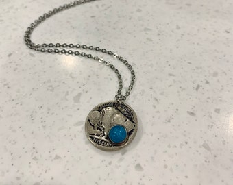 Authentieke buffel-nikkelsieraden, turkoois, sieraden in westerse stijl