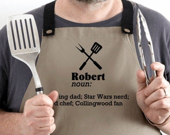 Premium Personalised Name Chef BBQ Apron Gift, Valentine gift