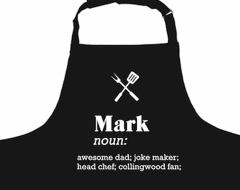 Personalised Gift Chef, Grandad, Godfather, Husband,  Valentine, Cooking Apron Definition Gift