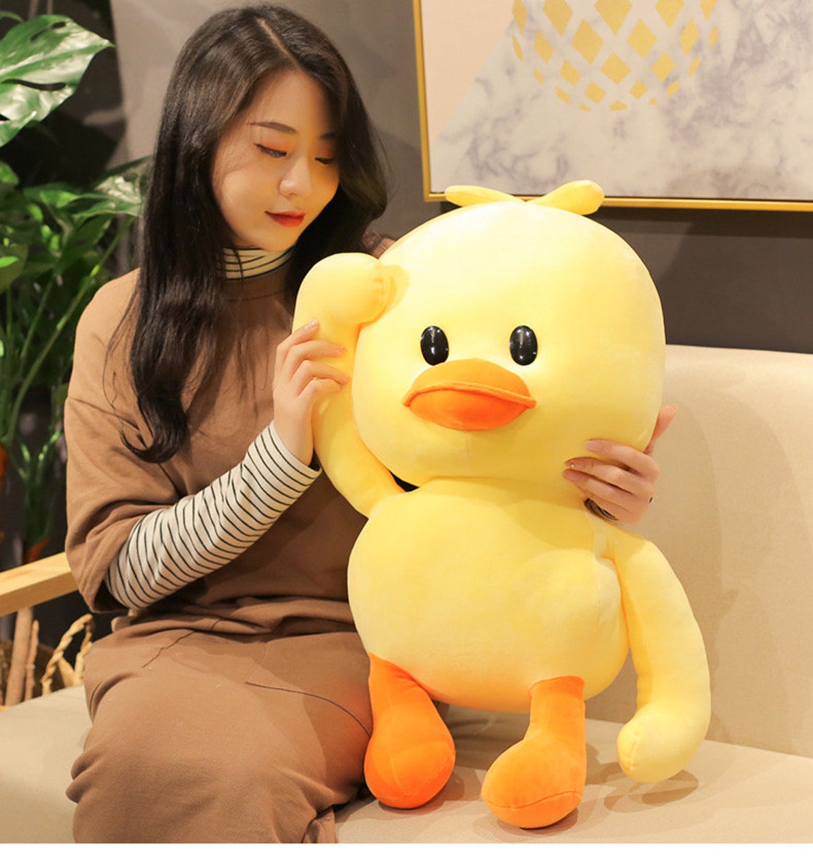 Agctrler Anti Stress Ente Hund - 32cm Kuscheltier Mit Quietscher