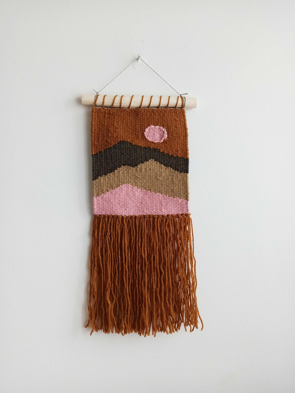 Mountains woven wall hanging tapestry / boho / wool tapestry / Etsy