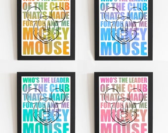 Mickey Digital Poster, Mickey Pop Art Print, Mickey  Wall Decor, Mickey Digital Print