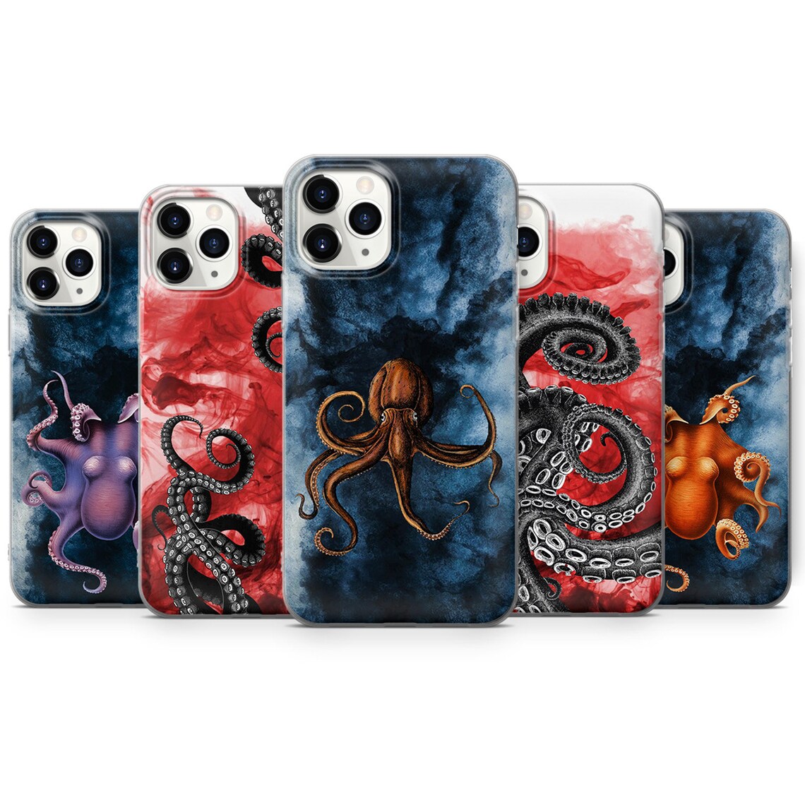 Octopus Abstract Phone Case Octopus Cover for iPhone 12 11 Etsy