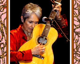 JOAN BAEZ - Photo Art Print - 13x19 - Contemporary Digital Print Collage - Concert Musician Photography - Folk Rock Music Lover Gift