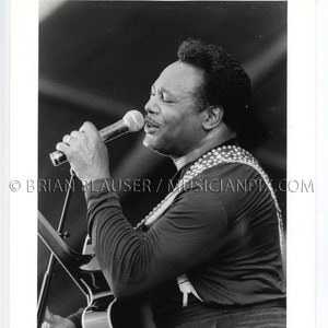 GEORGE BENSON 1996 Photo Vintage 8x10 Silver Halide Gelatin Print New Orleans Jazz Fest NOLA Funk Soul R&B Music Concert Photography Art