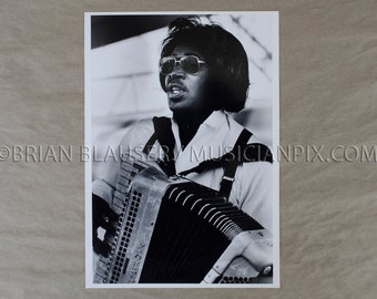 Buckwheat Zydeco Vintage Photo: 1990 Silver Gelatin Print, Jazz Fest New Orleans LA