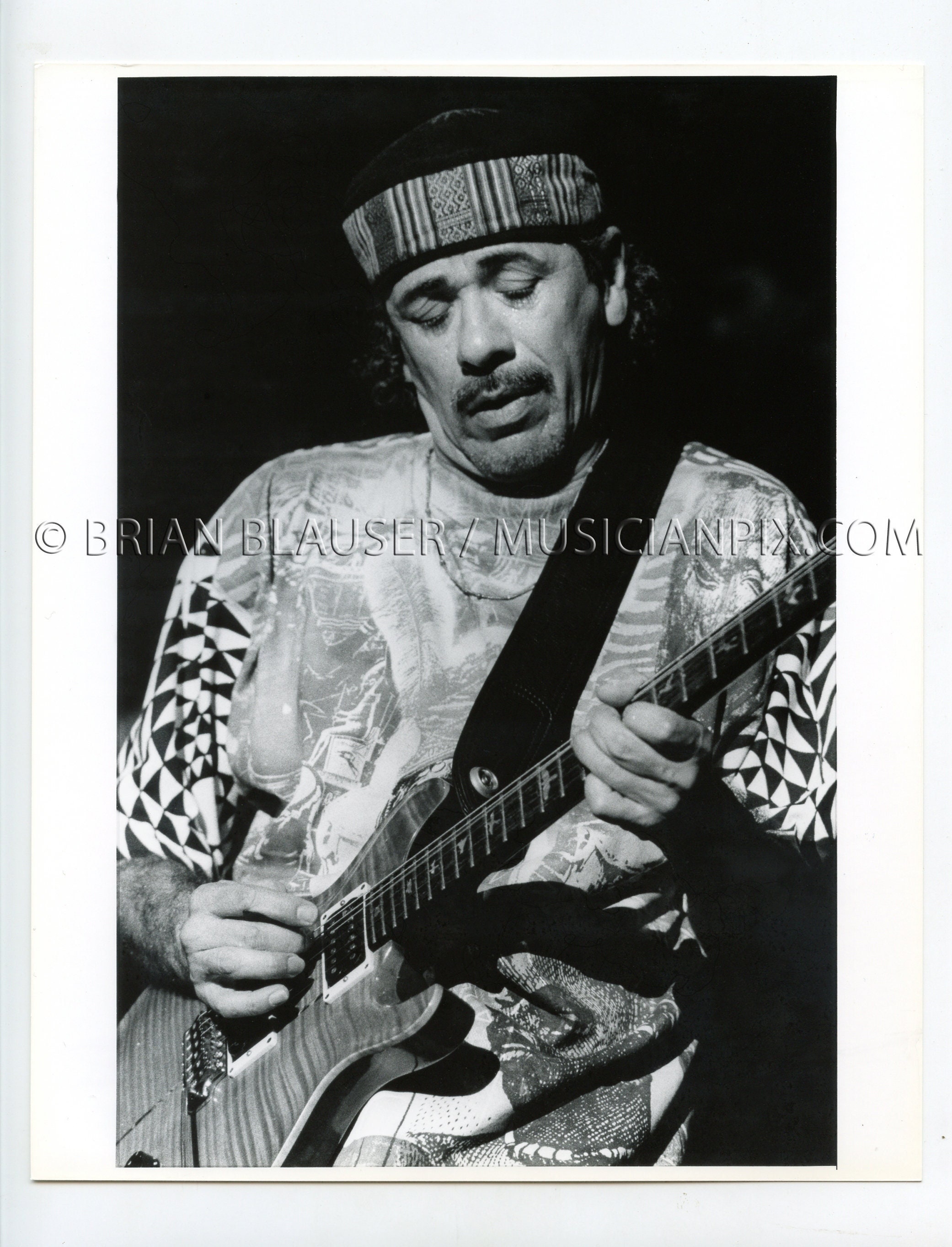 Carlos Santana Vintage Photo: Silver Gelatin Print, 1995 Polaris Amphitheater Columbus OH