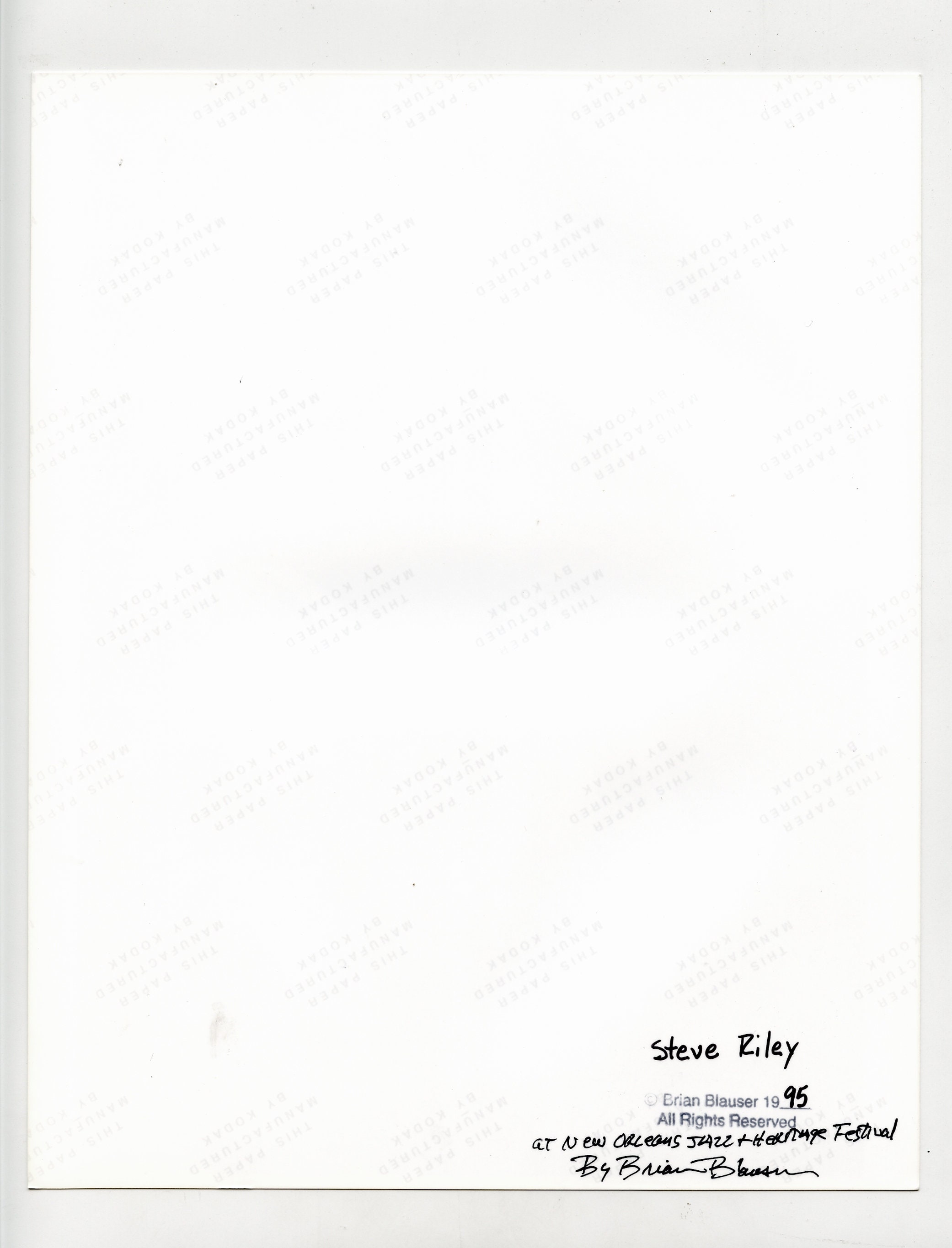 STEVE RILEY 1995 Vintage Photo 8x10 Silver Halide Gelatin Print Cajun ...