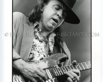 Stevie Ray Vaughan Vintage Photo: Silver Gelatin Print, 1990 Jazz Fest New Orleans LA