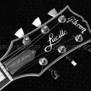 Vintage B.B. King Photo 1992 Contemporary Print of 35mm Film Image Lucille Guitar Headstock Blues Legend Newport Music Hall Columbus Ohio