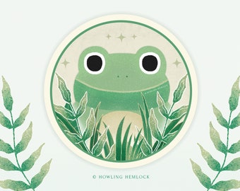 Australian Green Tree Frog - Cute frog sticker // Aesthetic planner sticker, Australian animal sticker, bullet journal sticker