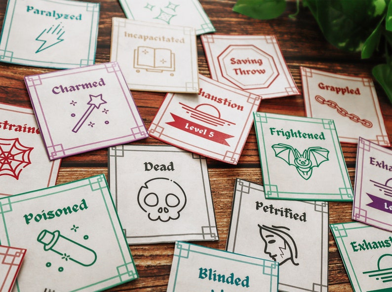 Dnd Printable Condition Token Cards for Dnd 5e // RPG Digital Download ...