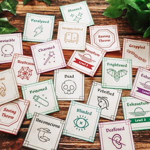 Tokenkaarten voor DnD-afdrukbare staat voor DnD 5e // Digitale RPG-download // Afdrukbare kaarten Dungeons and Dragons