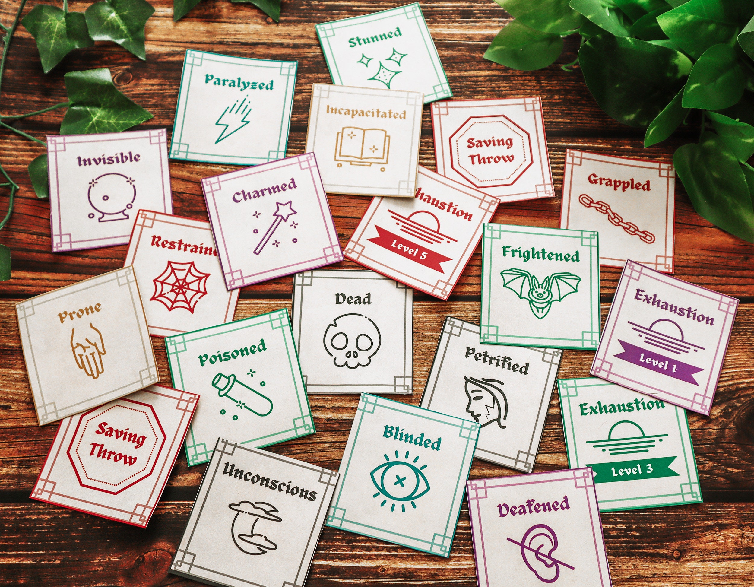 Dnd Printable Condition Token Cards for Dnd 5e // RPG Digital Download ...