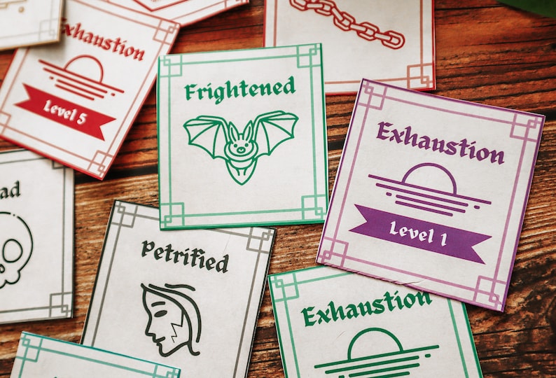 Dnd Printable Condition Token Cards for Dnd 5e // RPG Digital Download ...
