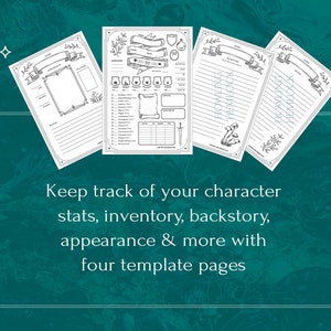 Dnd 5e Printable Character Sheet PDF // RPG Digital Download for ...