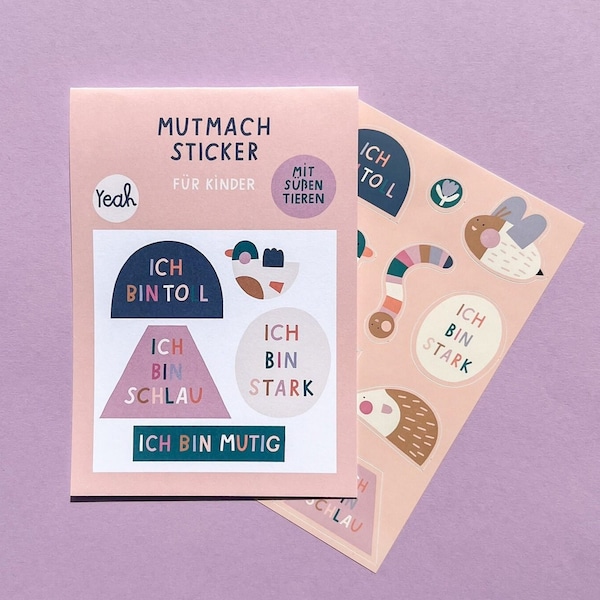 Mutmach Stickerset / Jane Holtewert x Mini Circle / Aufkleber für Kinder