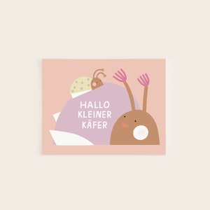 Postkarte - Hallo kleiner Käfer / Geburt